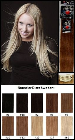 Diazz Sweden-Clip-in - Kit complet-Cheveux 100 % naturels (humains)60