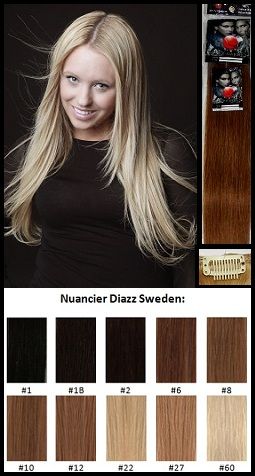 Diazz Sweden-Clip-in - Kit complet-Cheveux 100 % naturels (humains)12